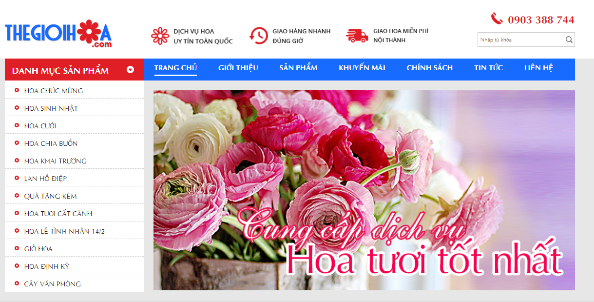 Thiết kế website hoa tươi Đà Lạt